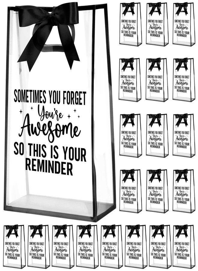Shinylin 24 Pcs Employee Appreciation Clear Gift Bags Inspirational Clear Plastic Gift Bags with Handle Ribbon Sometimes You Forget Reusable Thank You Party Favor Bag for Employee Coworker Teacher - Image 1
